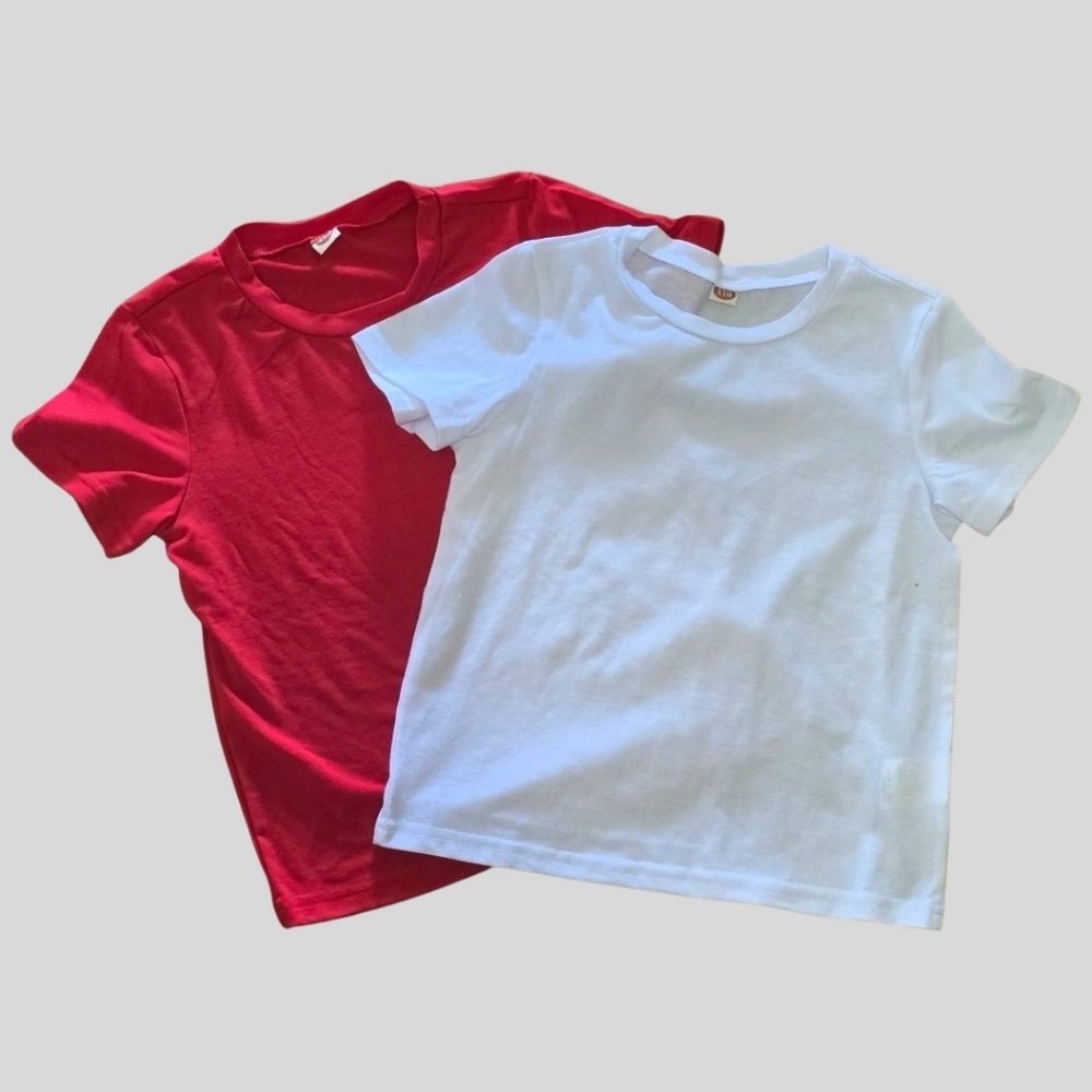 Unisex Kids T-Shirt Bundle Size US 4-5Y Red & White BasicsEveryday essen
